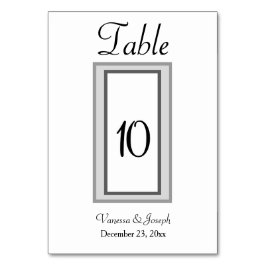 白黒結婚シルバーのテーブル番号カード テーブルナンバー