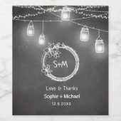 白黒結婚ズカルボードメイソンジャー ワインラベル (シングルラベル)