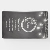 白黒結婚ズ素朴カルボードメイソンジャー 横断幕 (横)