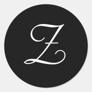 白黒結婚ズZモノグラムステッカー ラウンドシール