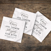 白黒結婚タイポグラフィ スタンダードカクテルナプキン