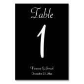 白黒結婚テーブル番号カード テーブルナンバー (裏面)