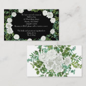 白黒結婚バラエレガントモダン エンクロージャーカード (正面/裏面)