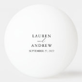 白黒結婚パーソナライズされた 卓球ボール (裏面)