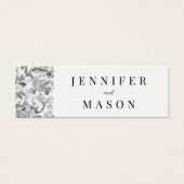 白黒結婚フラワーのQRレジストリ挿入カード (正面)