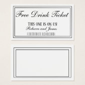 白黒結婚フリーチケット (正面&裏面)