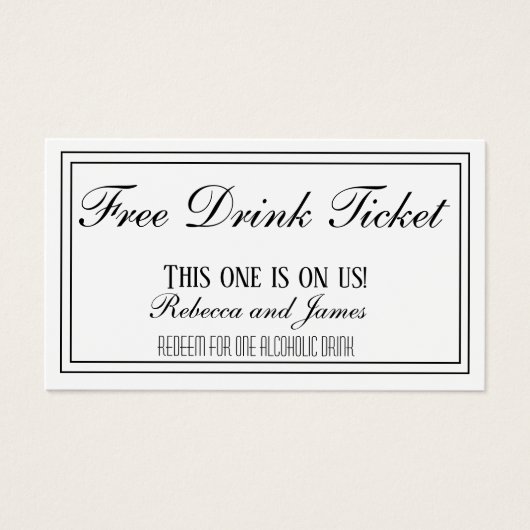 白黒結婚フリーチケット (正面)