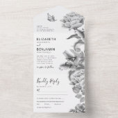 白黒結婚フローラの全招待状 オールインワン招待状 (内側)