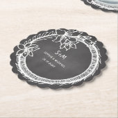 白黒結婚フローラ紙コースター ペーパーコースター (アングル)