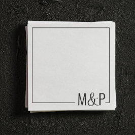 白黒結婚ミニマルクラシック スタンダードカクテルナプキン