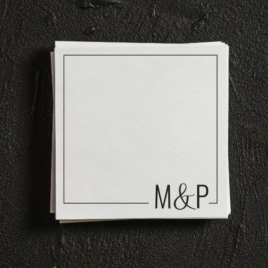 白黒結婚ミニマルクラシック スタンダードカクテルナプキン