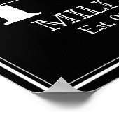 白黒結婚モノグラム ポスター (角)