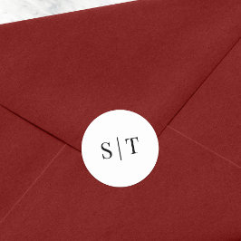 白黒結婚モノグラム ラウンドシール