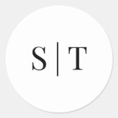 白黒結婚モノグラム ラウンドシール (正面)