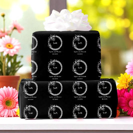 白黒結婚モノグラム ラッピングペーパー