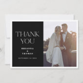 白黒結婚写真サンキューカード サンキューカード (正面)