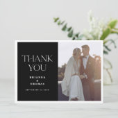 白黒結婚写真サンキューカード サンキューカード (スタンド正面)