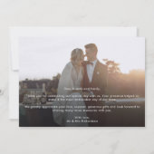 白黒結婚写真サンキューカード サンキューカード (裏面)