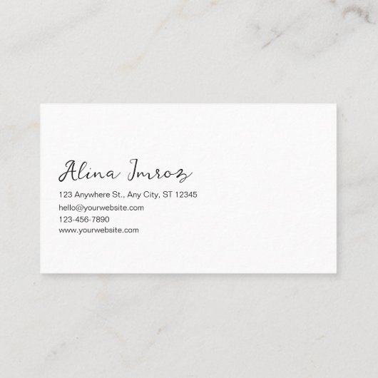 白黒結婚写真用名刺 名刺 (裏面)