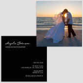 白黒結婚写真 スクエア名刺