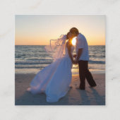 白黒結婚写真 スクエア名刺 (正面)