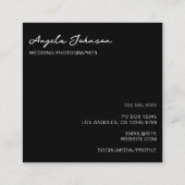 白黒結婚写真 スクエア名刺 (裏面)