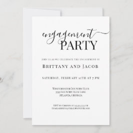 白黒結婚婚約パーティ招待状 招待状