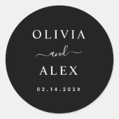 白黒結婚封筒用シール ラウンドシール (正面)