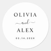 白黒結婚封筒用シール ラウンドシール (正面)