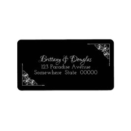 白黒結婚差出人住所ラベル ラベル