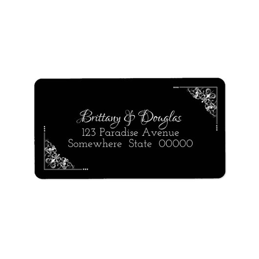 白黒結婚差出人住所ラベル ラベル (正面)