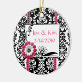 白黒結婚式の引き出物オーナメント セラミックオーナメント (左)