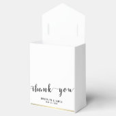 白黒結婚式の引き出物ボックスありがとう金ゴールド フェイバーボックス (オープン)