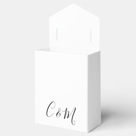 白黒結婚式の引き出物ボックス フェイバーボックス (オープン)