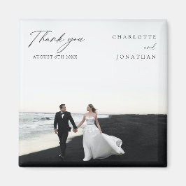 白黒結婚式の引き出物モダンありがとう マグネット