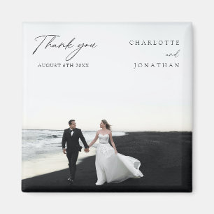 白黒結婚式の引き出物モダンありがとう マグネット