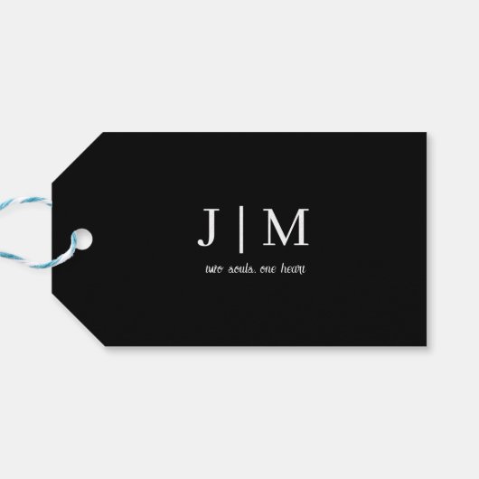 白黒結婚式の引き出物ラベルカスタマイズ可能文字 ギフトタグ (裏面横)