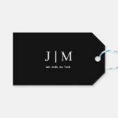 白黒結婚式の引き出物ラベルカスタマイズ可能文字 ギフトタグ (正面(横))