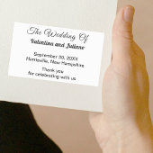 白黒結婚式の引き出物四角形シール 長方形シール