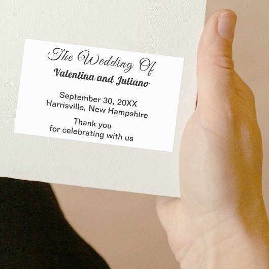 白黒結婚式の引き出物四角形シール 長方形シール