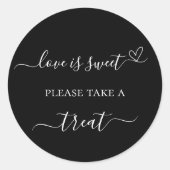 白黒結婚式の引き出物治療 ラウンドシール (正面)