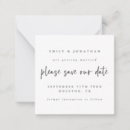 白黒結婚式の日付の保存 ノートカード