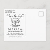 白黒結婚式のSave the Date写真 ポストカード (裏面)