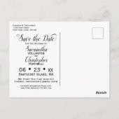 白黒結婚式のSave the Date写真 ポストカード (裏面)