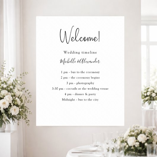 白黒結婚式プログラム詳細 ポスター