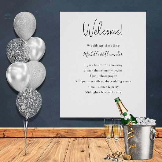 白黒結婚式プログラム詳細 ポスター