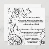 白黒結婚式招待状の発表 招待状 (正面/裏面)