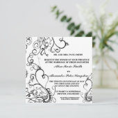 白黒結婚式招待状の発表 招待状 (スタンド正面)