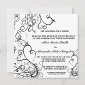 白黒結婚式招待状の発表 招待状 (正面)