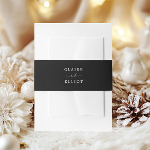 白黒結婚式招待状ベリーバンド 招待状ベリーバンド